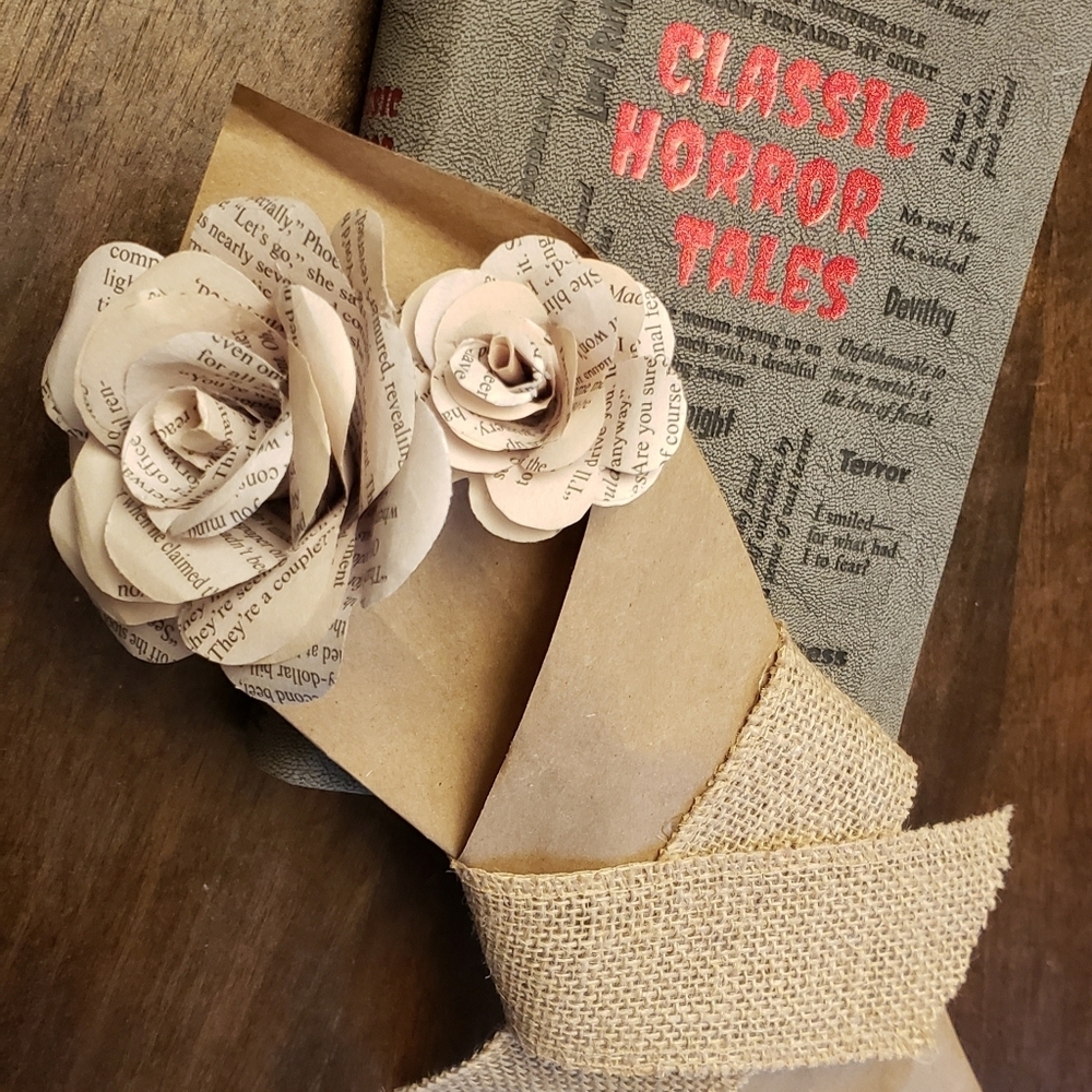 CustomOrder Listing!!!Hand Crafted UpcycledBook Page  Flowers Half Dozen 💐 - Picture 7 of 8